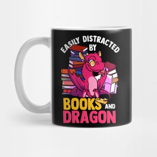 Easily Distracted by Books and Dragon Bookaholic Mug